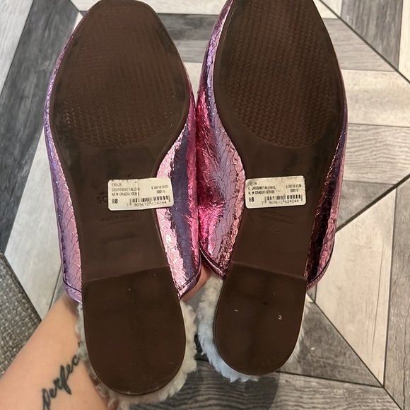 Schutz Evelin Metallic Pink Mules - Size 8 - Picture 3 of 4